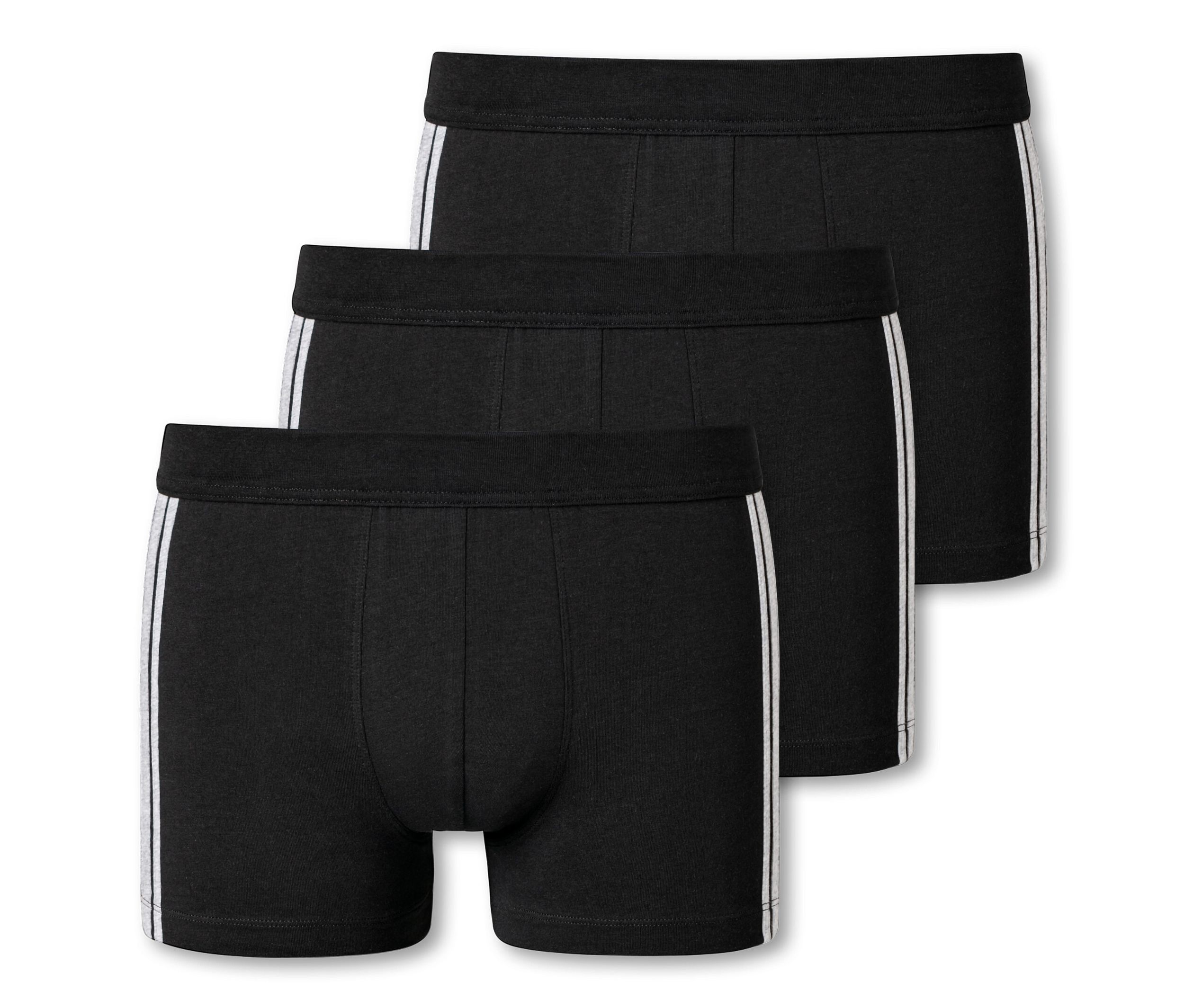 3 Schiesser Shorts - Herren - Gr. L/6 - schwarz