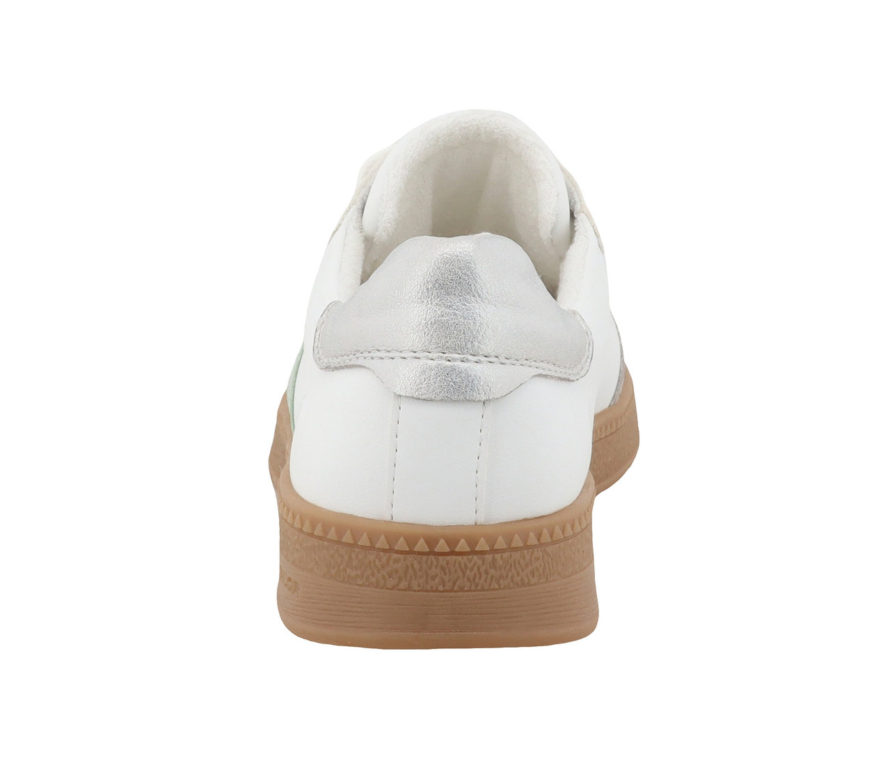 Rückansicht des weiß-mintfarbenen Tom Tailor Sneaker PU.