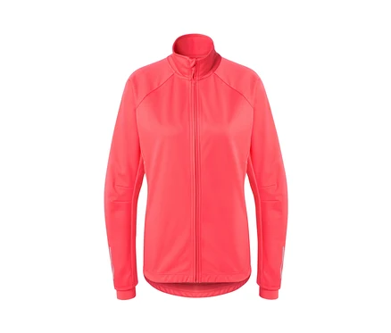 Pinke Fahrrad-Funktionsjacke mit Reißverschluss.