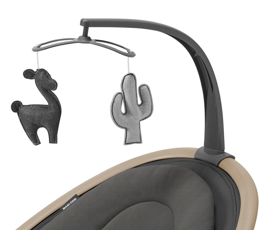 Detail der Maxi-Cosi Elektrische Schaukel »Cassia« mit Plüschlama und Kaktus.