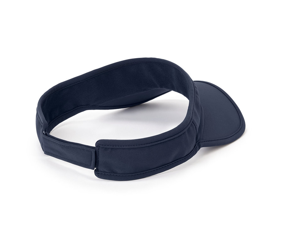 Nahaufnahme eines marineblauen Laufvisors.