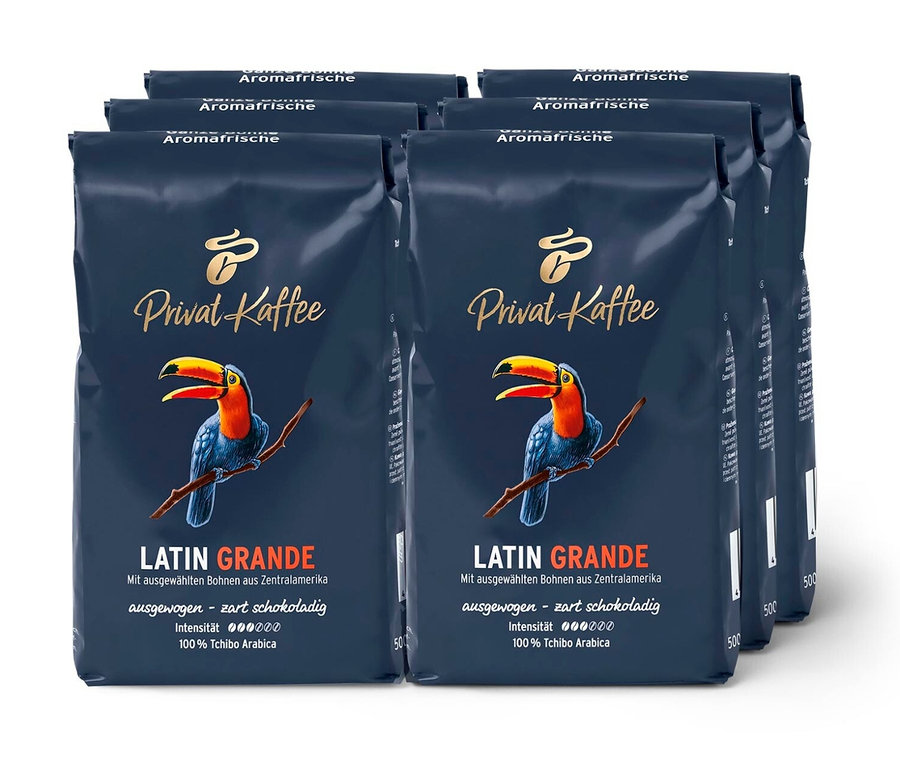 Privat Kaffee Latin Grande - 6 x 500 g Ganze Bohne