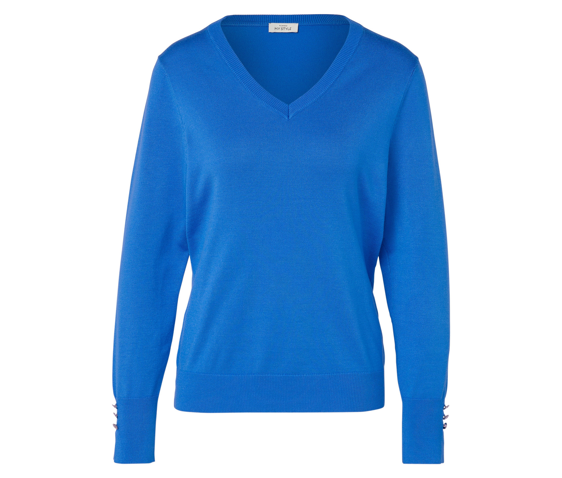 Feinstrickpullover - Damen - Gr. L - blau - blau