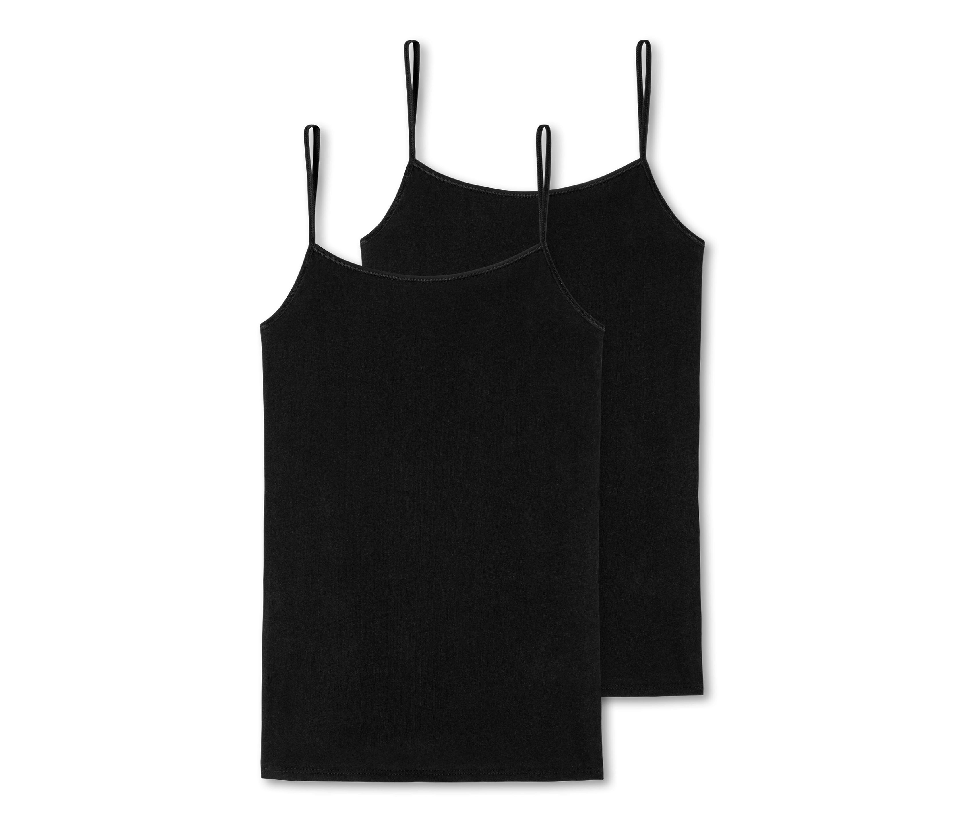 2 Schiesser Tops - Damen - Gr. 36 - schwarz