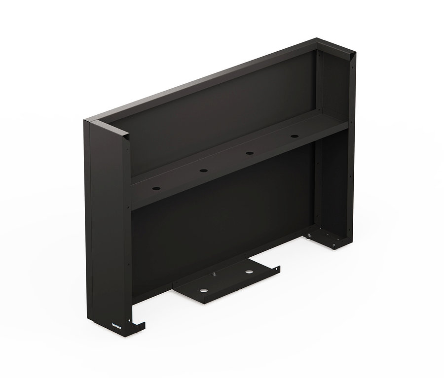 Ein schwarzer Herstera Garden Pflanzkasten »Divider« vor einem weißen Hintergrund.