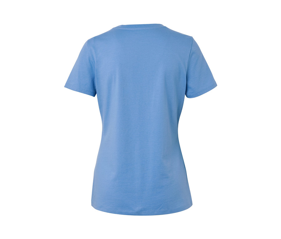 Hellblaues Basic T-Shirt von hinten.