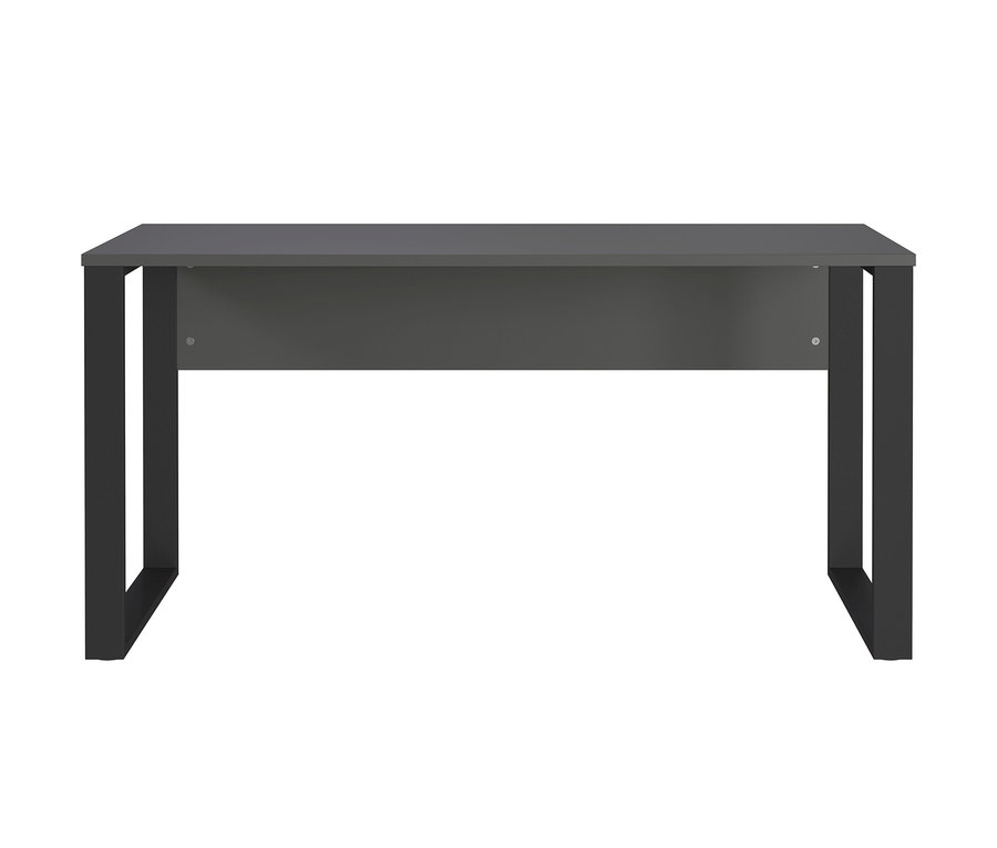 Nahaufnahme des kleinen graphitschwarzen Schreibtischs »GW-Adrano«.