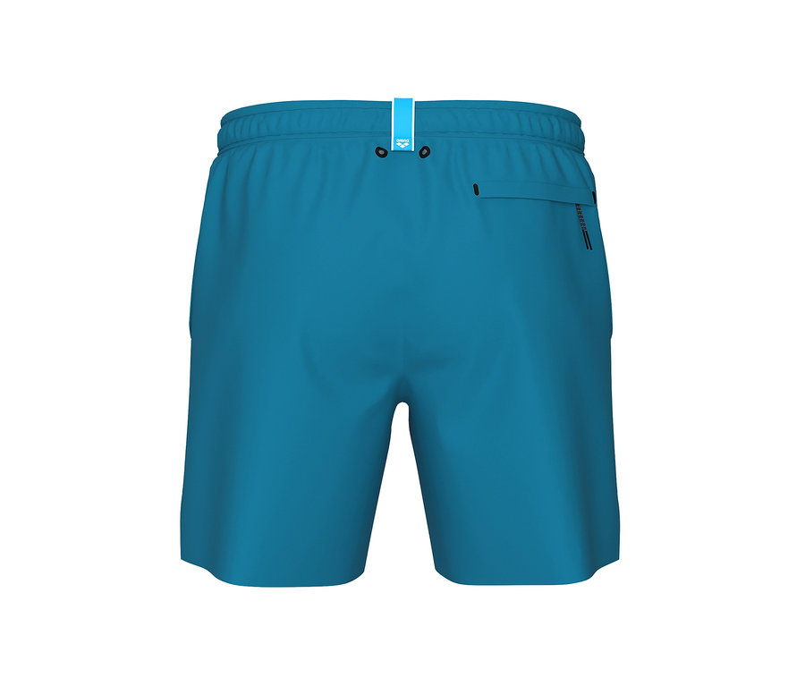 Blaue Arena Badeshorts Evo von hinten.
