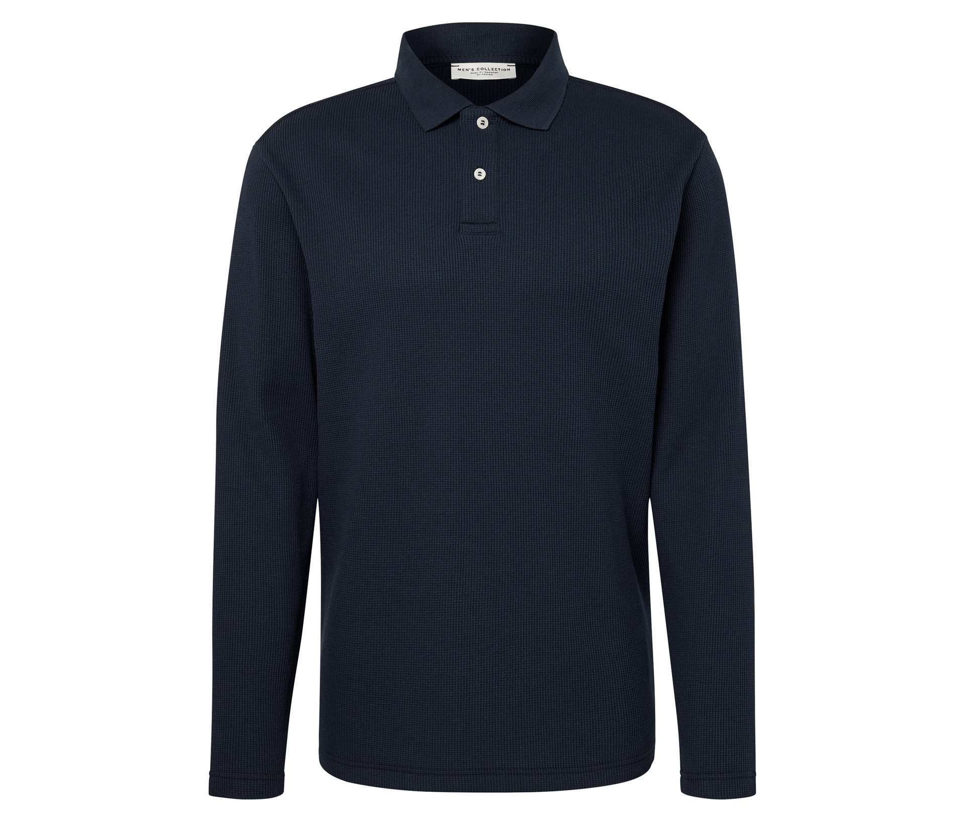 Langarm-Poloshirt - Herren - Gr. S - dunkelblau - dunkelblau