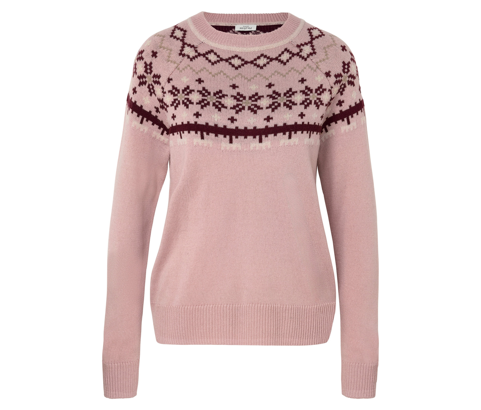 Norweger-Strickpullover - Damen - Gr. XL - weiß/jacquard - weiß