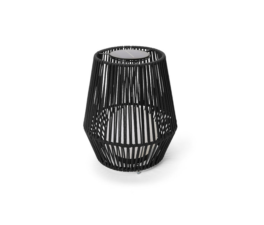 Kleine Solar-Laterne mit Textilband.