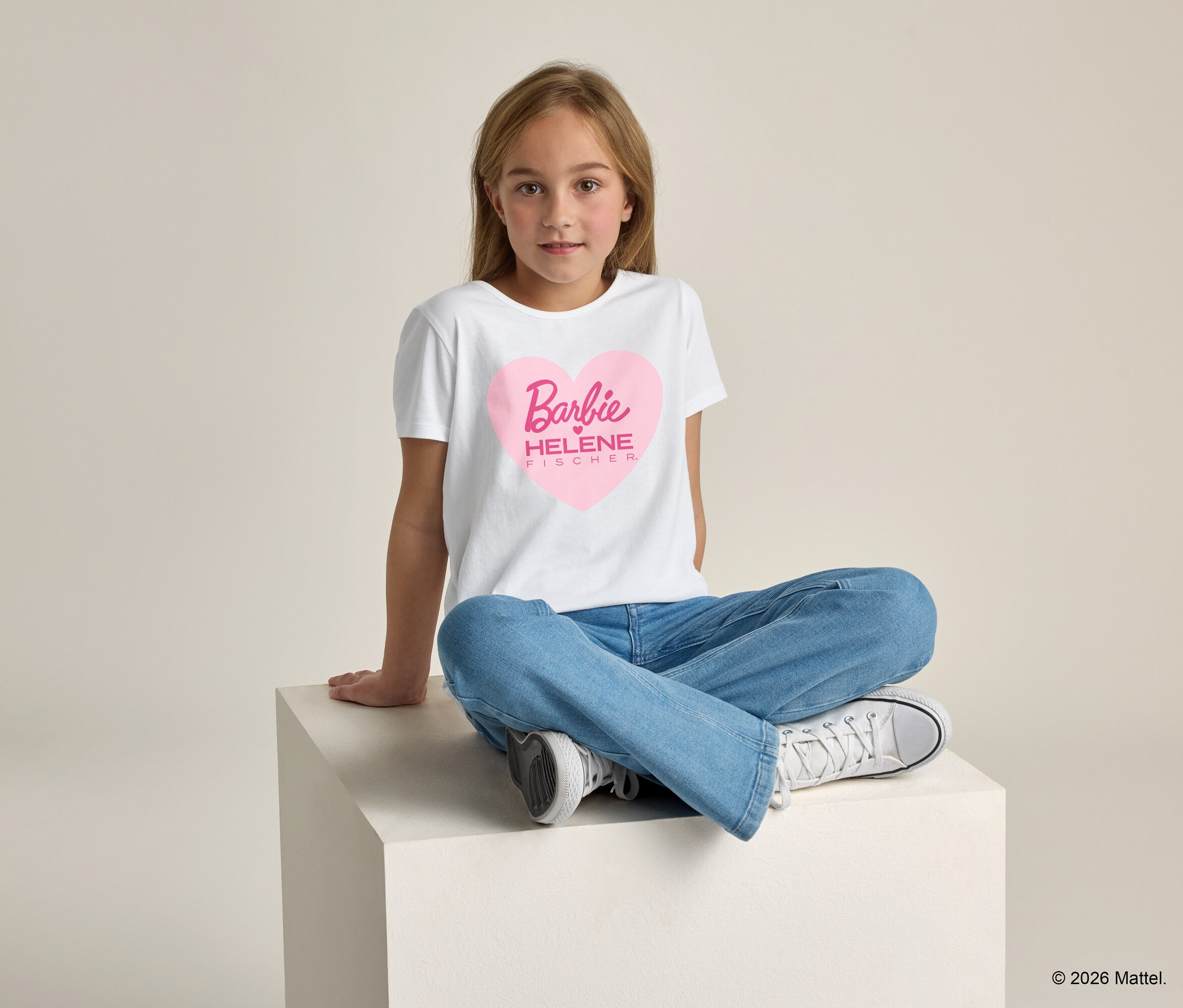 Tchibo - Barbie loves Helene Fischer Kinder-T-Shirt - Gr. 110/116 - weiß/print