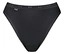 Schwarzer Slip mit Spitzenbesatz.