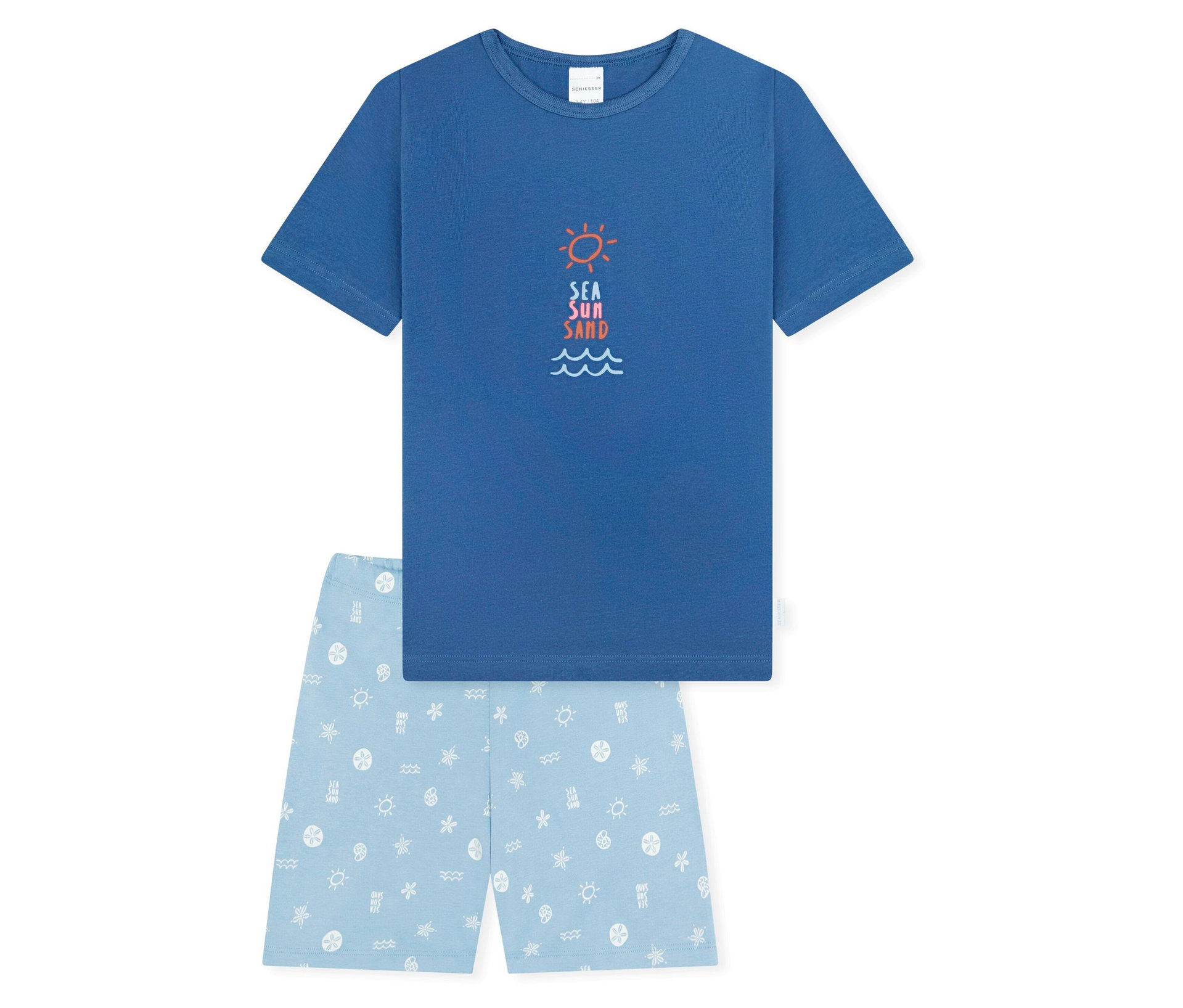 Schiesser Kurzer Kinder-Pyjama - Gr. 104 - dunkelblau