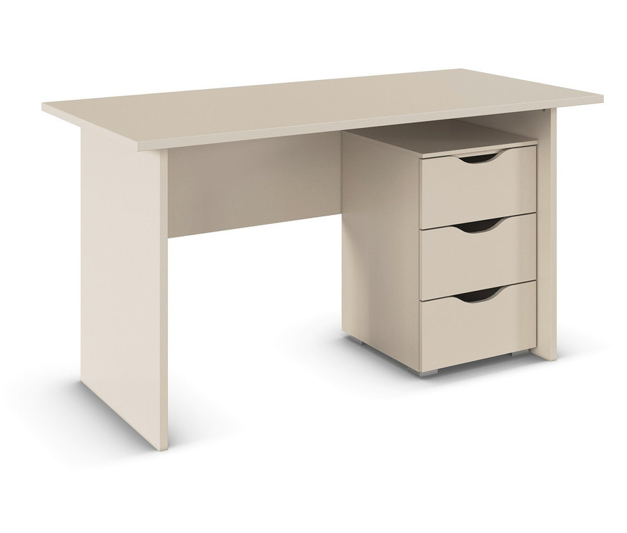 Beige/champagnerfarbener Schreibtisch aus dem rauch Set »Frieda« mit drei Schubladen.