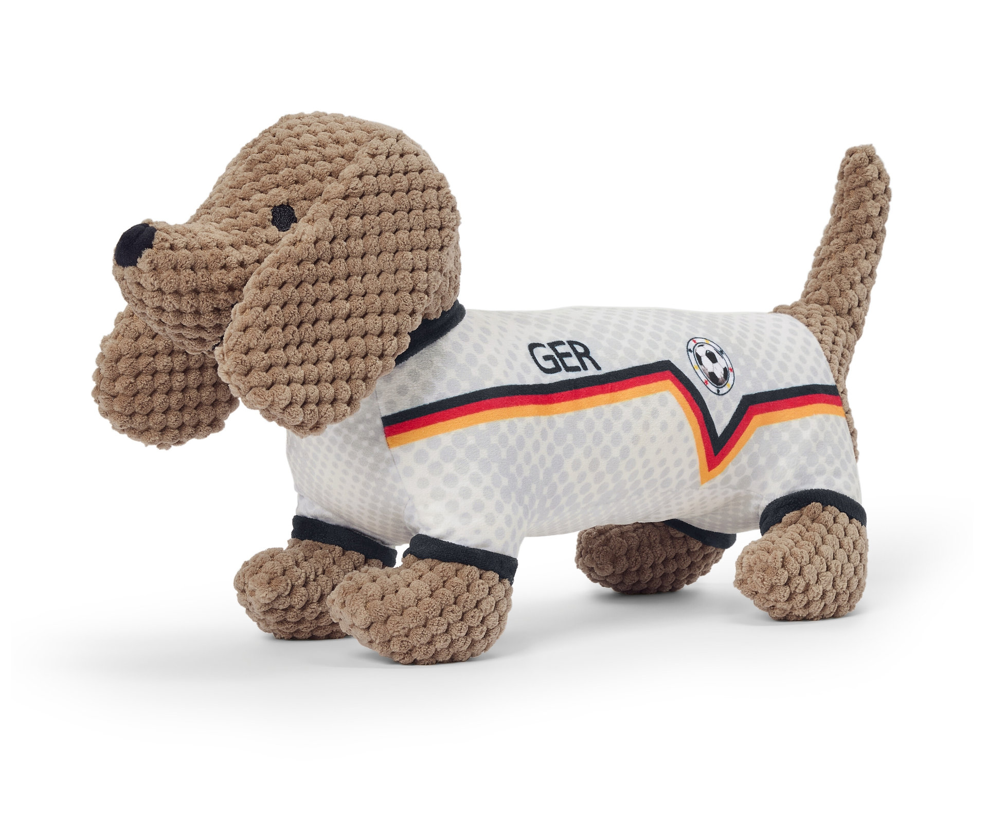 Tchibo - Hunde-Plüschspielzeug »Dackel im Deutschlandtrikot« - braun - Polyester / PU / Polyamid