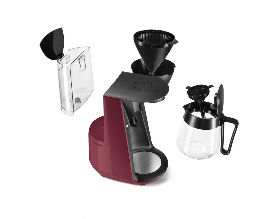 Eine »Let's Brew« Filterkaffeemaschine, berry, und Zubehör.