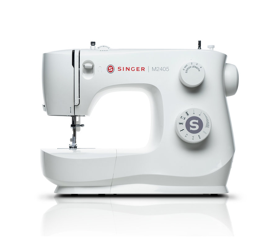 Abbildung der weißen Singer Nähmaschine M2405.