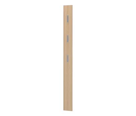 Garderobenpaneel mit silberfarbenen Haken, Lindberg-Eiche-Nachbildung