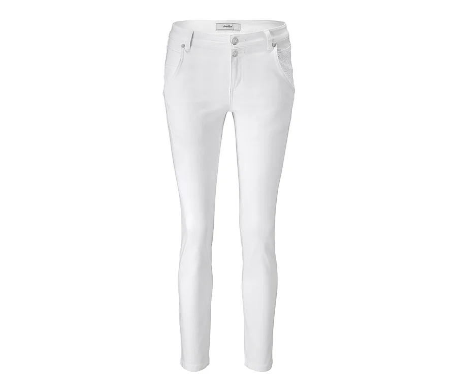 Weiße 7/8-Jeans.