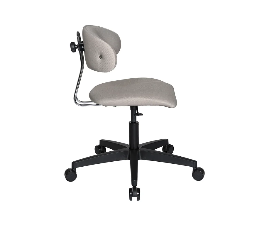 Grauer Topstar »ERGO ROLLHOCKER« Drehstuhl mit Rollen.