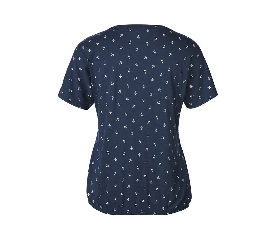 Dunkelblaues Kurzarmshirt mit Anker-Print.