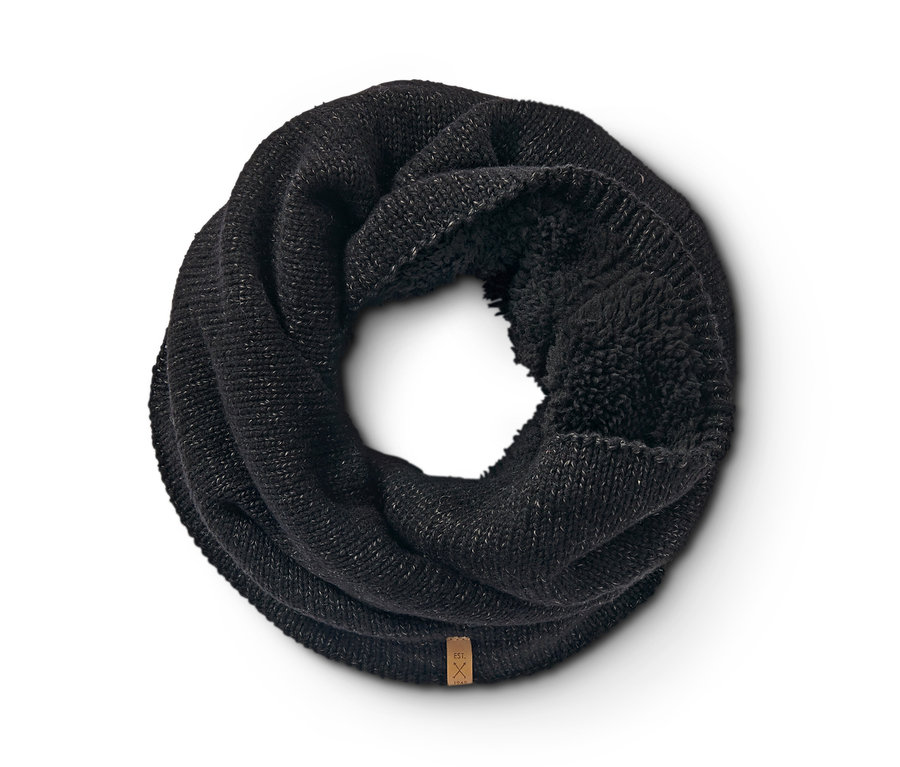 Strickschlauchschal, anthrazit meliert.