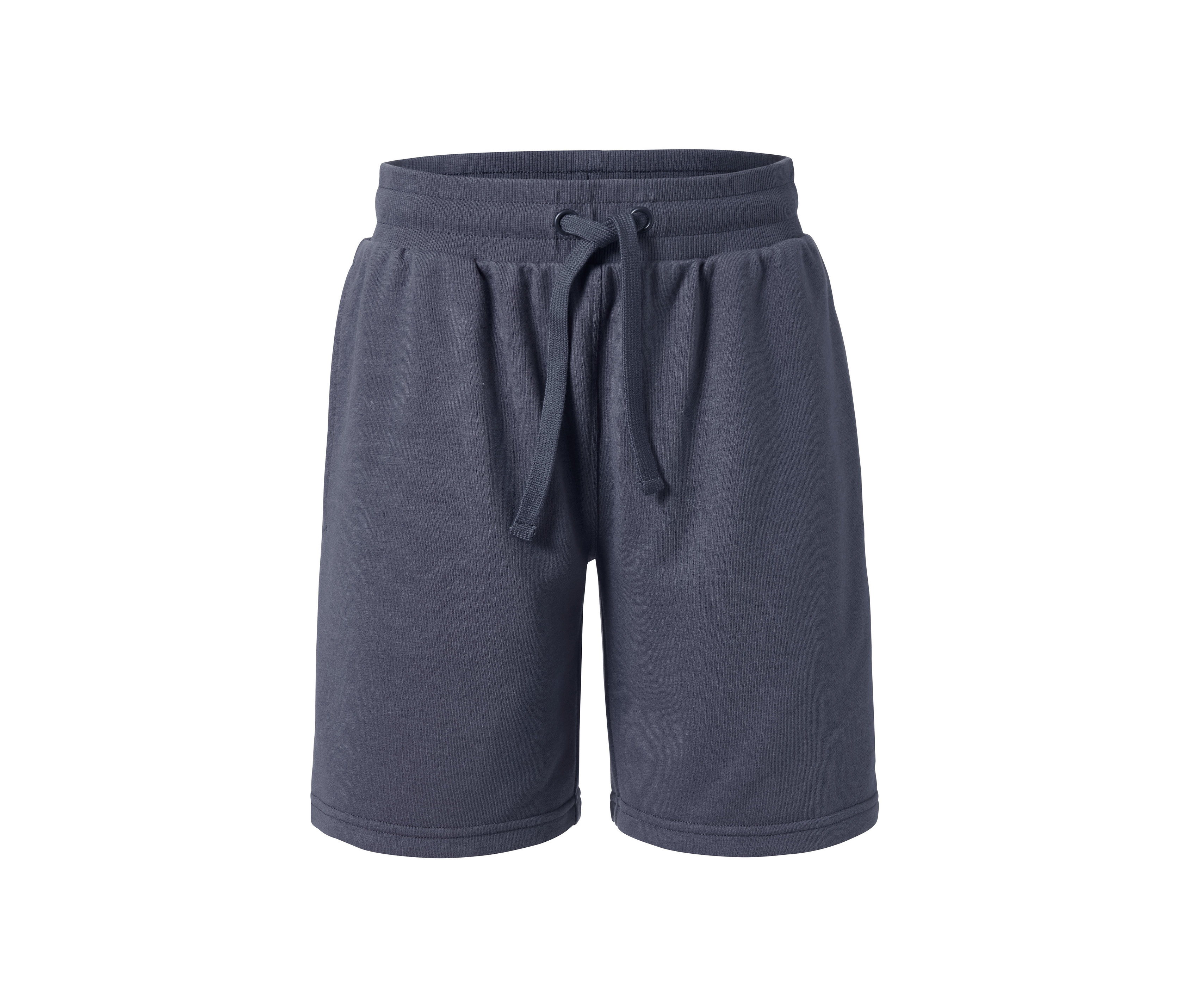 Blaue Sweatshorts mit Kordelzug.
