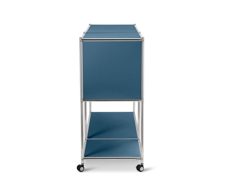 Blaue Konsole Metall »CN3« mit 2 Klappfächern.