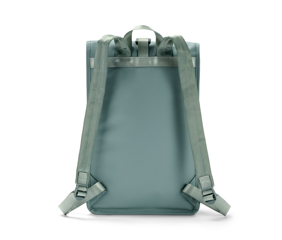 Rückansicht eines Regenrucksacks.