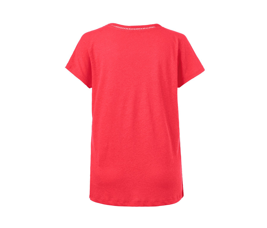 Rotes Shirt aus Leinenmix.