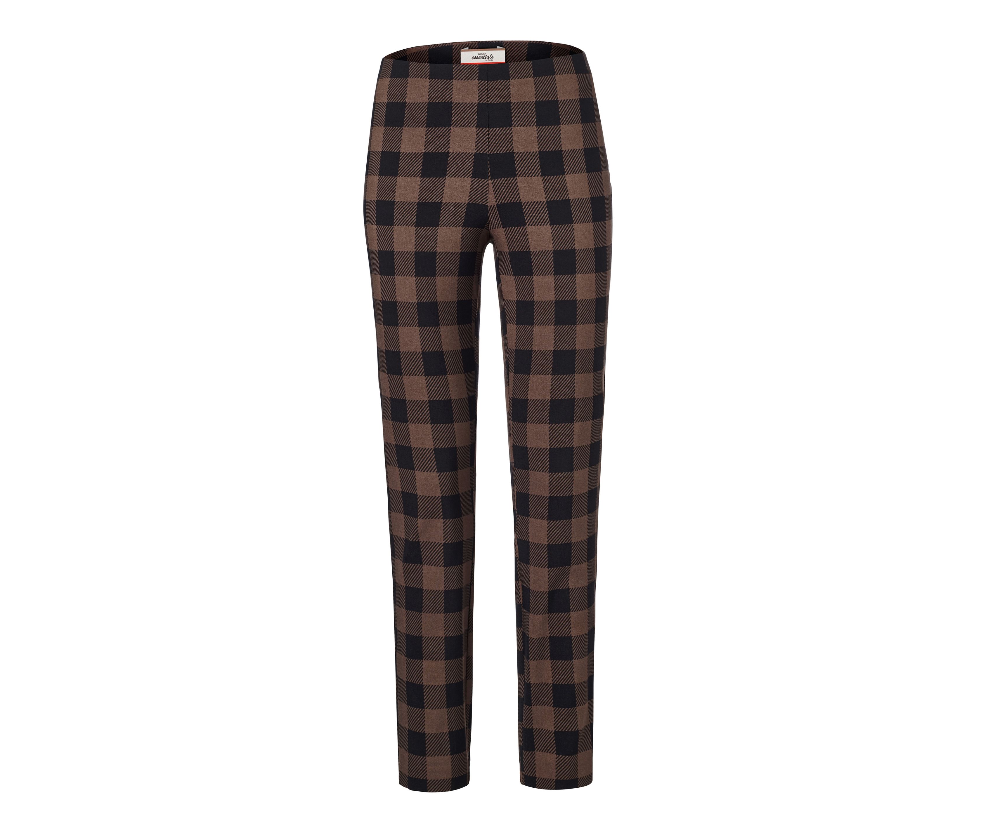 Tchibo - Karierte Stretchhose - Damen - Gr. 40 - schwarz/kariert