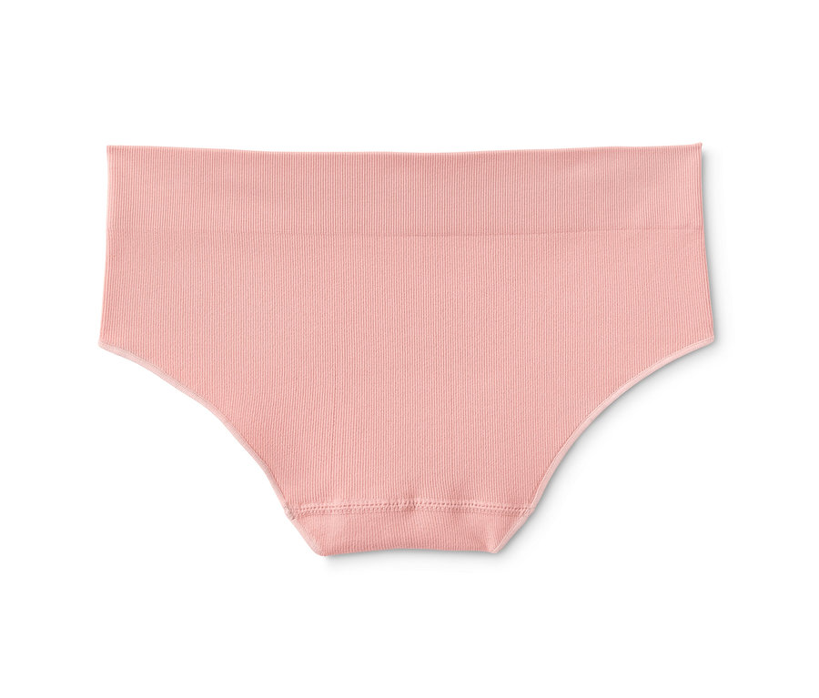 Ein einzelner, nahtloser, rosafarbener Slip.