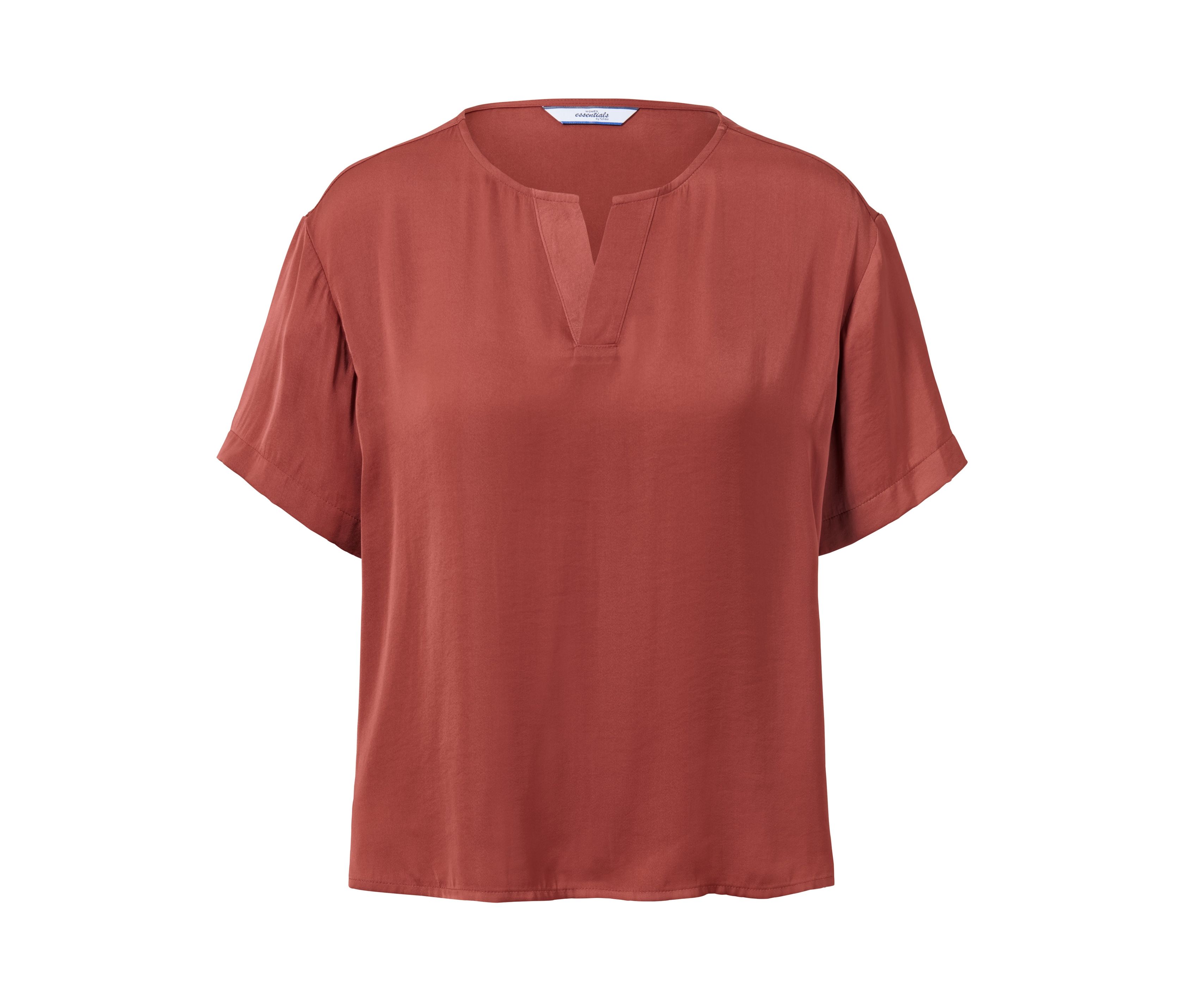 Tchibo - Satin-Tunikabluse - Damen - Gr. 40 - rotbraun