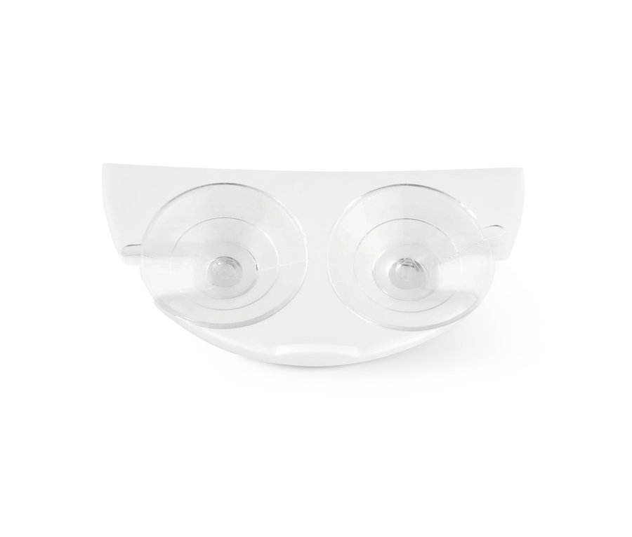 Zahnbürstenhalter mit Saugnapf auf weißem Hintergrund.