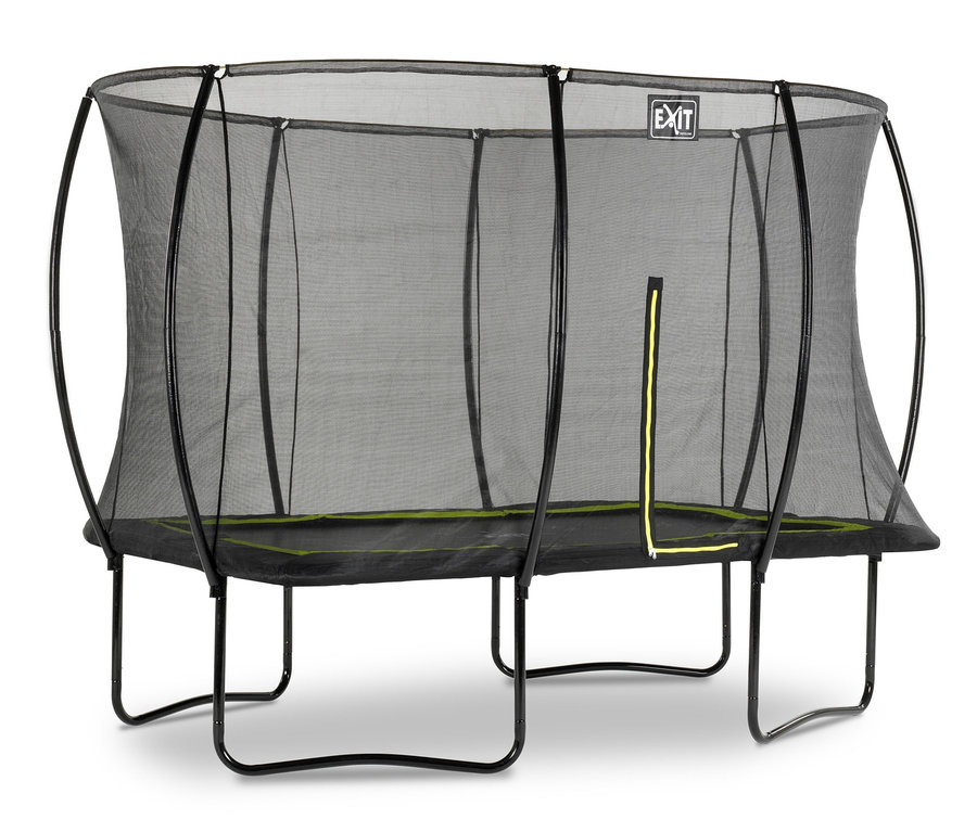 Schwarzes EXIT Trampolin »Silhouette« mit Sicherheitsnetz.