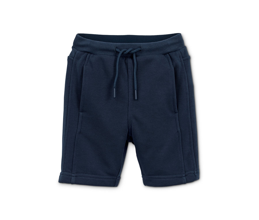 Marineblaue Sweatshorts mit elastischem Bund und Kordelzug.