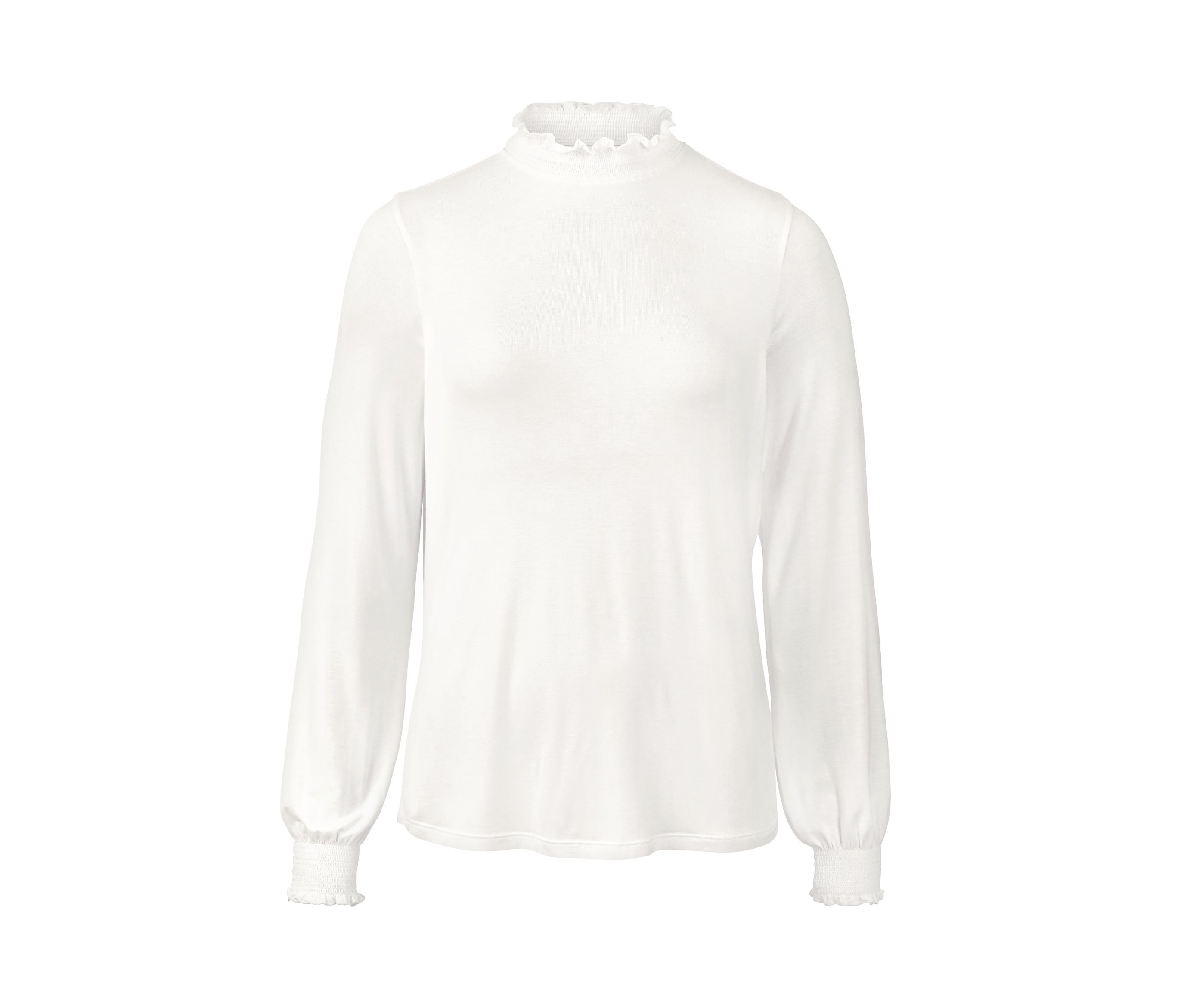 Tchibo - Blusenshirt mit Stehkragen - Damen - Gr. XL - creme