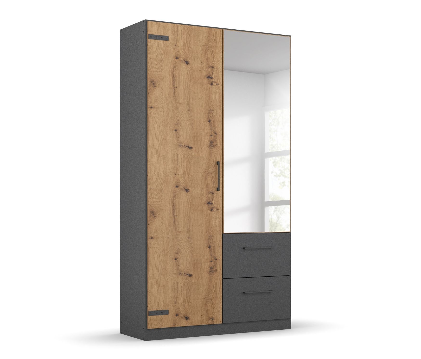 rauch Drehtürenschrank »Butte« - 92x57x197cm - grau - Holz