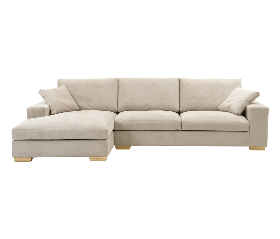 Beiges 2,5-Sitzer Sofa »Lea« mit Longchair links.