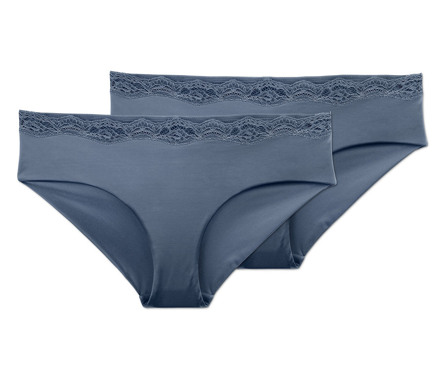 Zwei blaue Hipster liegen übereinander.