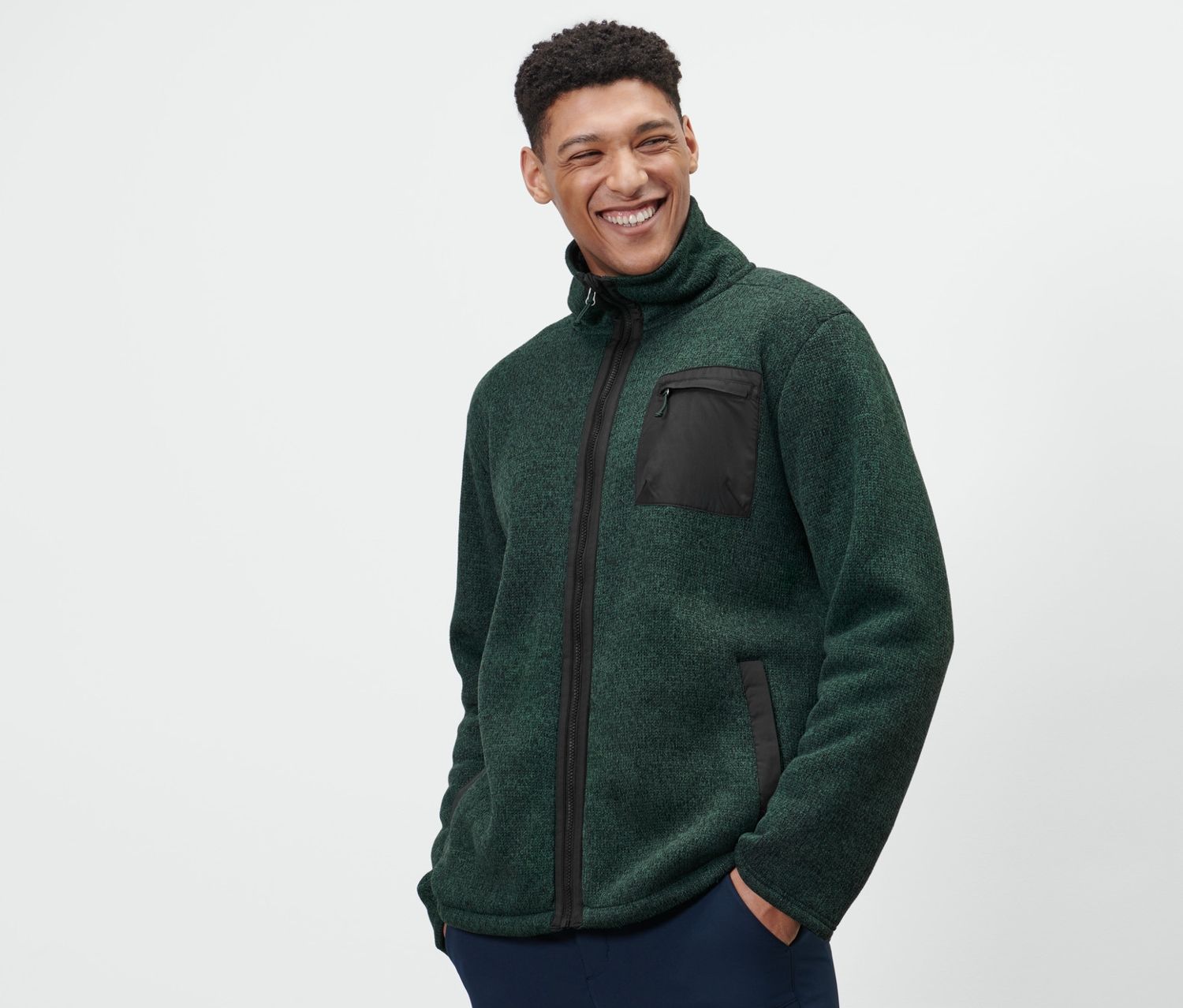 Thumbnail - Tchibo - Thermo-Strickfleecejacke - Damen - Gr. L - dunkelgrün