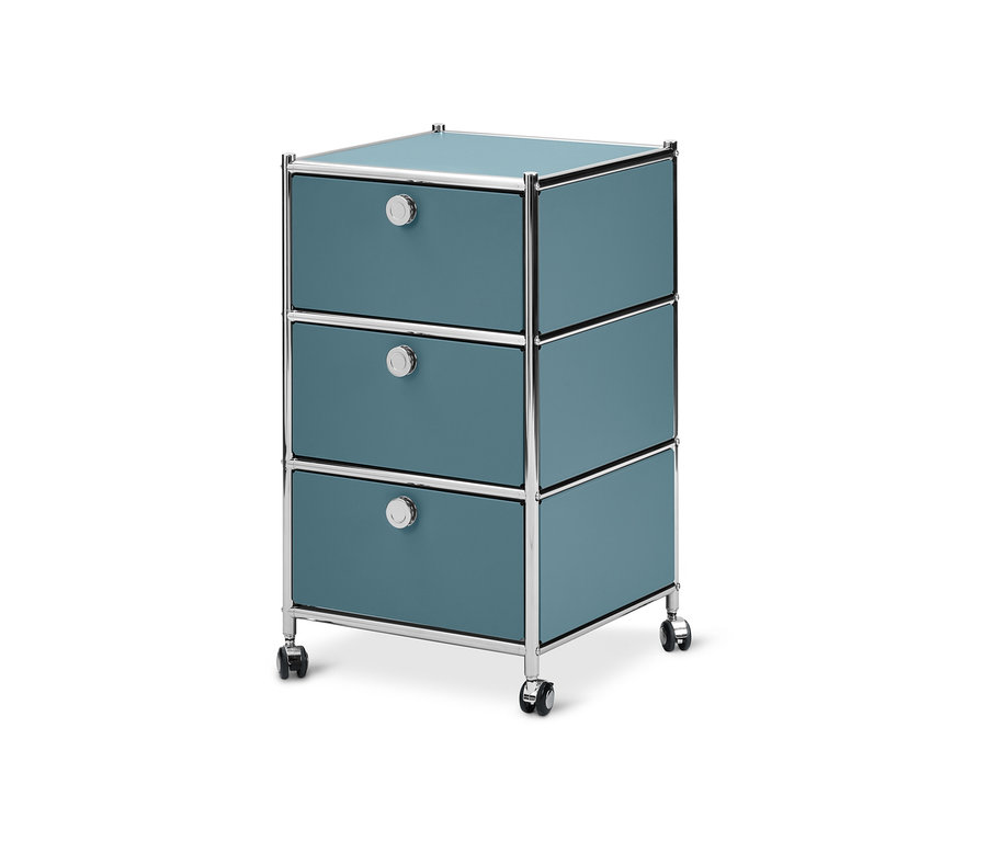 Basaltblauer Rollcontainer »CN3« mit 3 Schubladen.