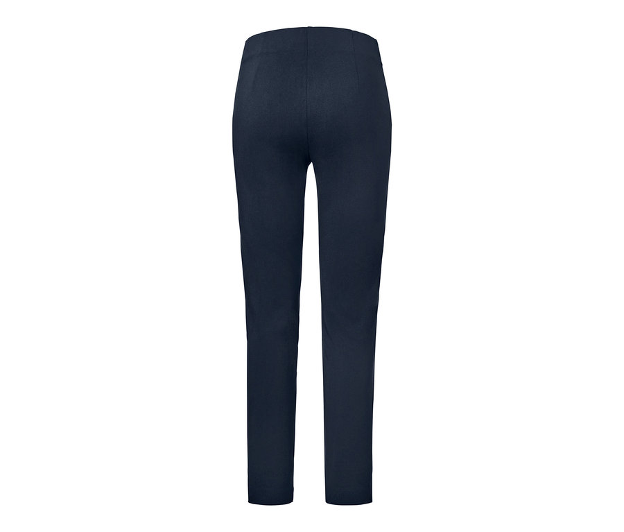 Dunkelblaue Stretchhose von hinten.
