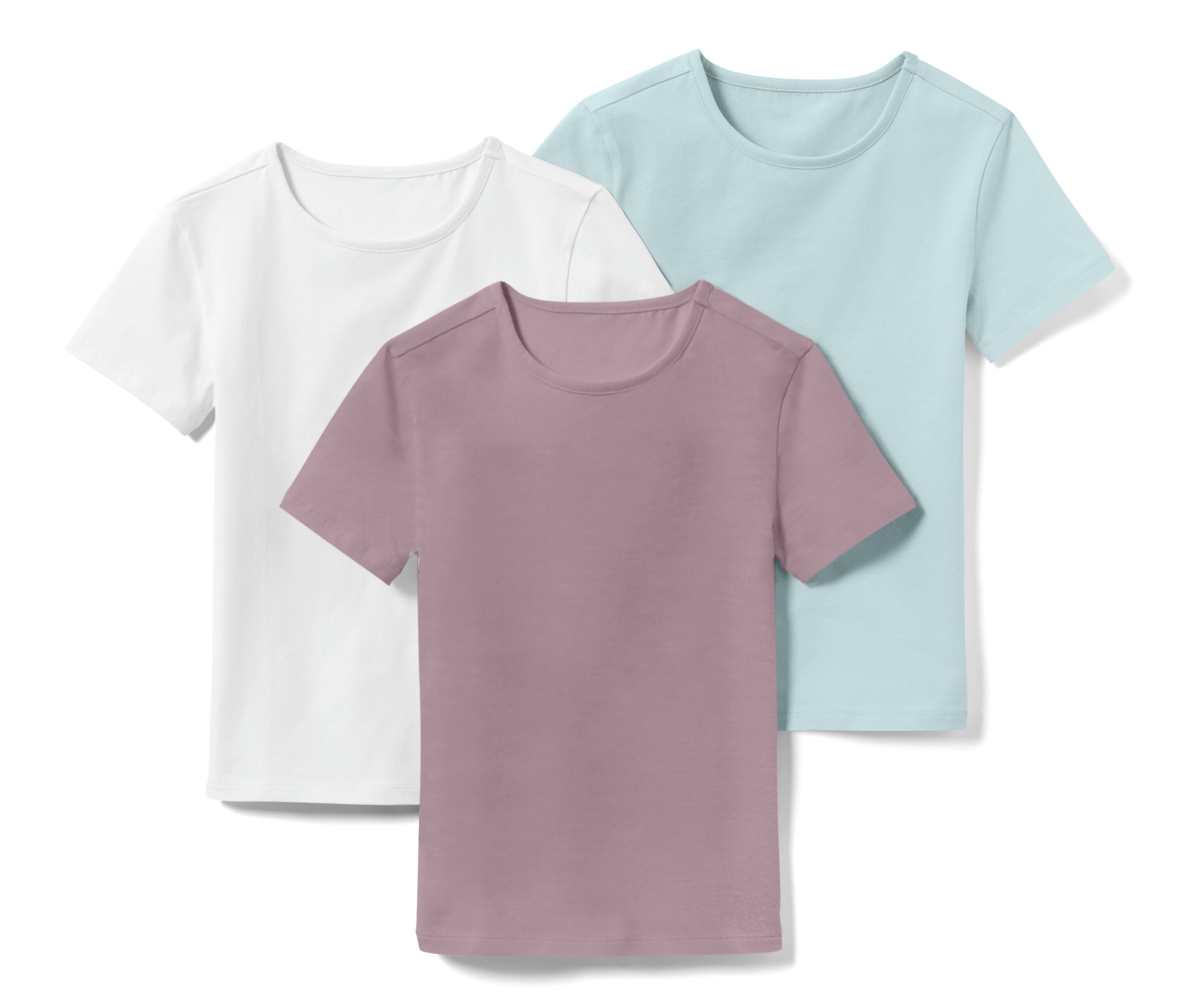 Tchibo - 3 Kinder-T-Shirts - Mädchen - Gr. 170/176 - hellblau