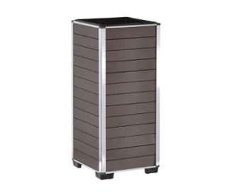 Oberfläche braun<br>Kanten silberfarben