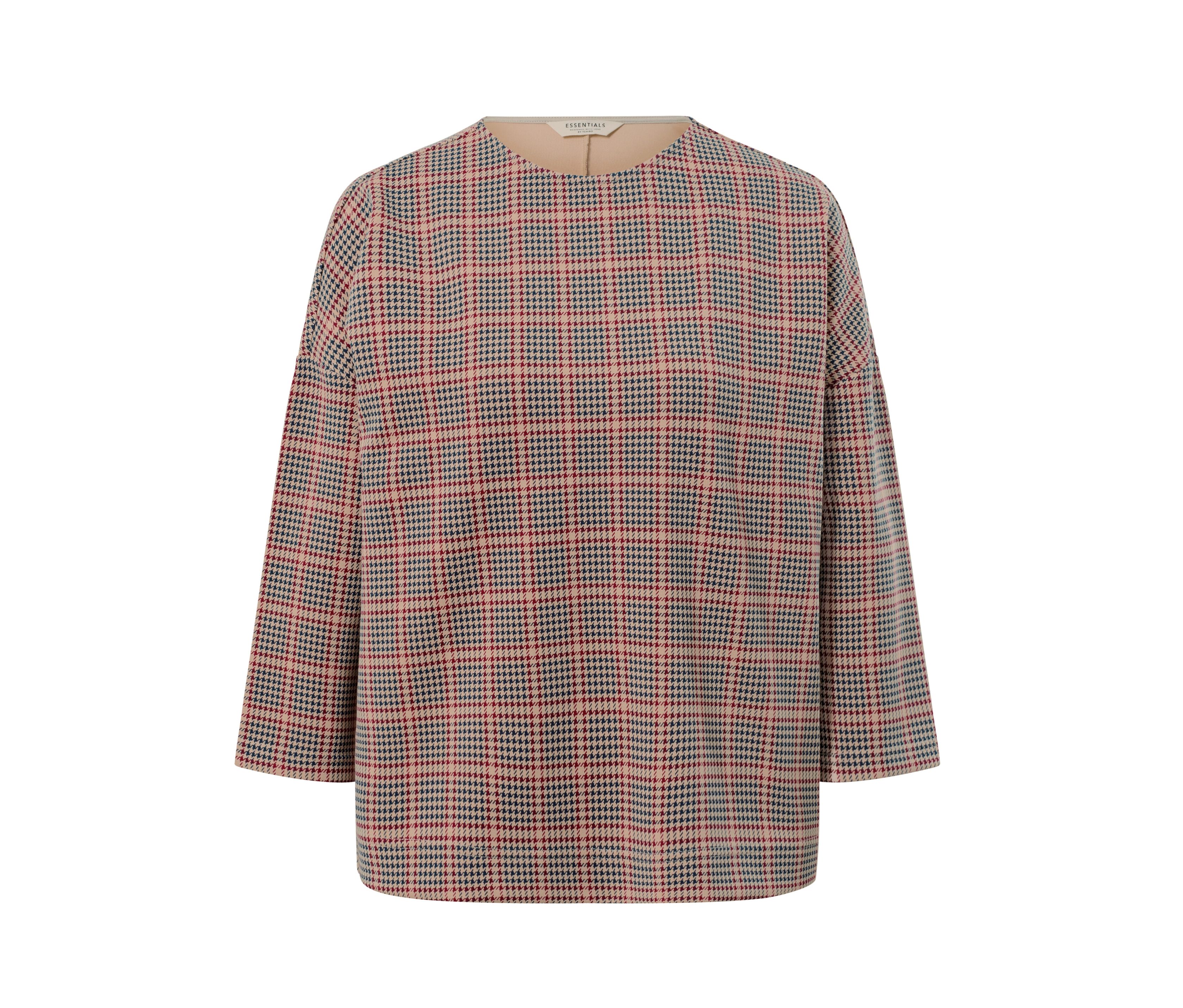 Tchibo - Sweatshirt mit 3/4-Arm - Damen - Gr. L - dunkelblau/kariert