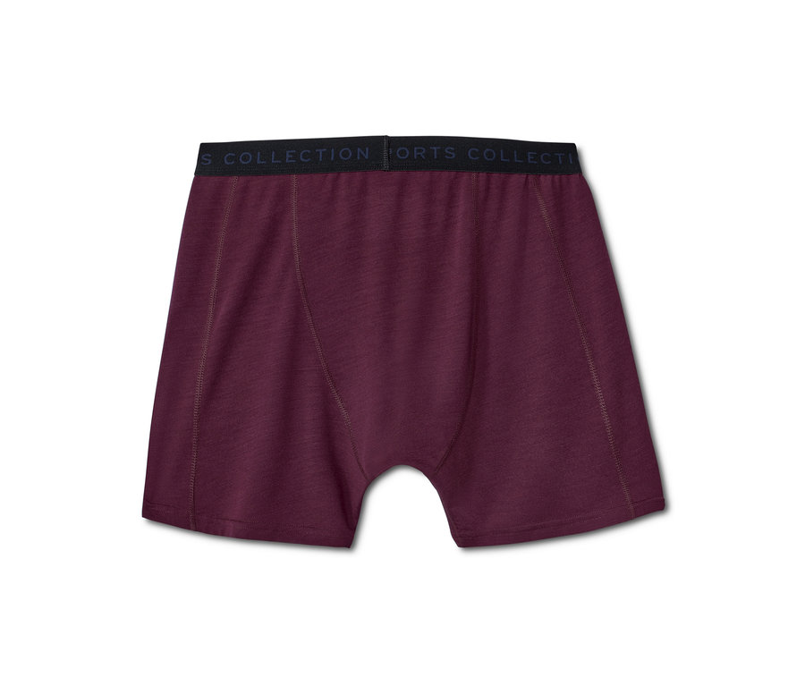 Eine weinrote Funktions-Slipboxer mit Merinowolle.