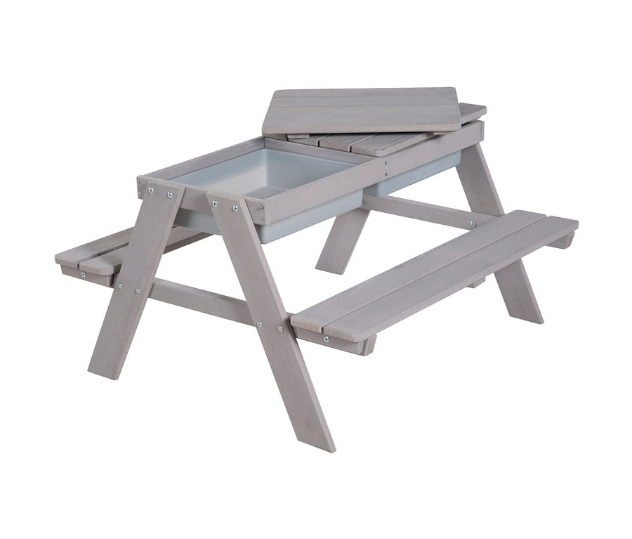 Graue roba Kinder-Outdoor-Sitzgruppe »Picknick for 4« mit Spielwannen.