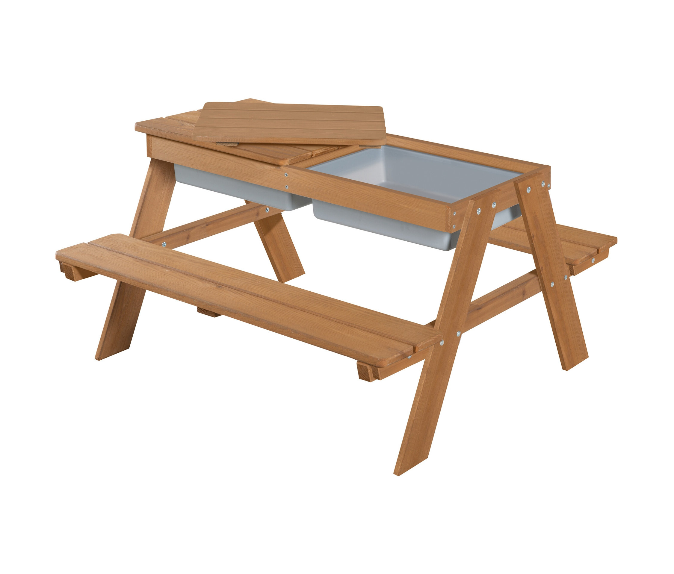 roba Kinder-Outdoor-Sitzgruppe »Picknick for 4« - 89x85,5x50cm - braun - Holz / Kunststoff
